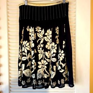 Black skirt with irony satin appliqué size 6